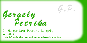 gergely petrika business card
